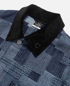 Worker Jacket With Corduroy Collar (Blue)