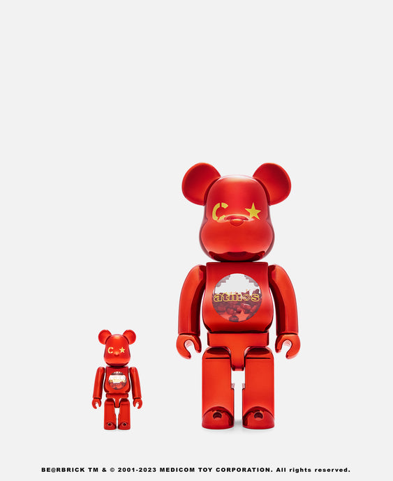 Be@rbrick  CLOTTEE x atmos 100% & 400% Set (Red)