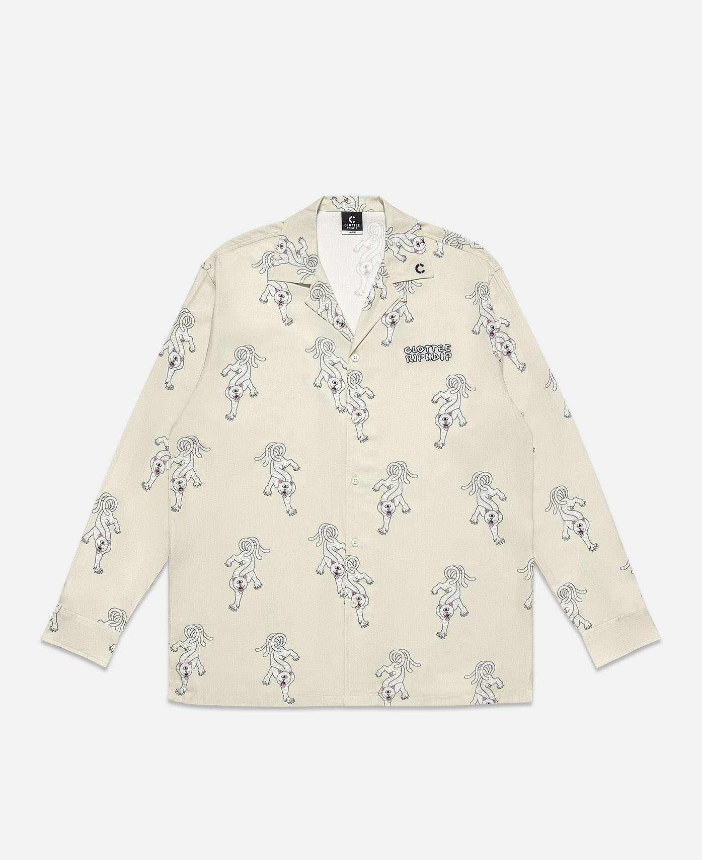 All-over Print L/S Shirt (Beige)
