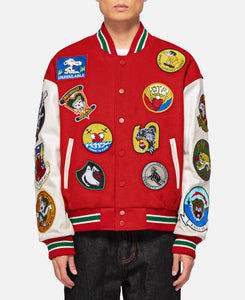 EU Patches Varsity Jacket (Red)