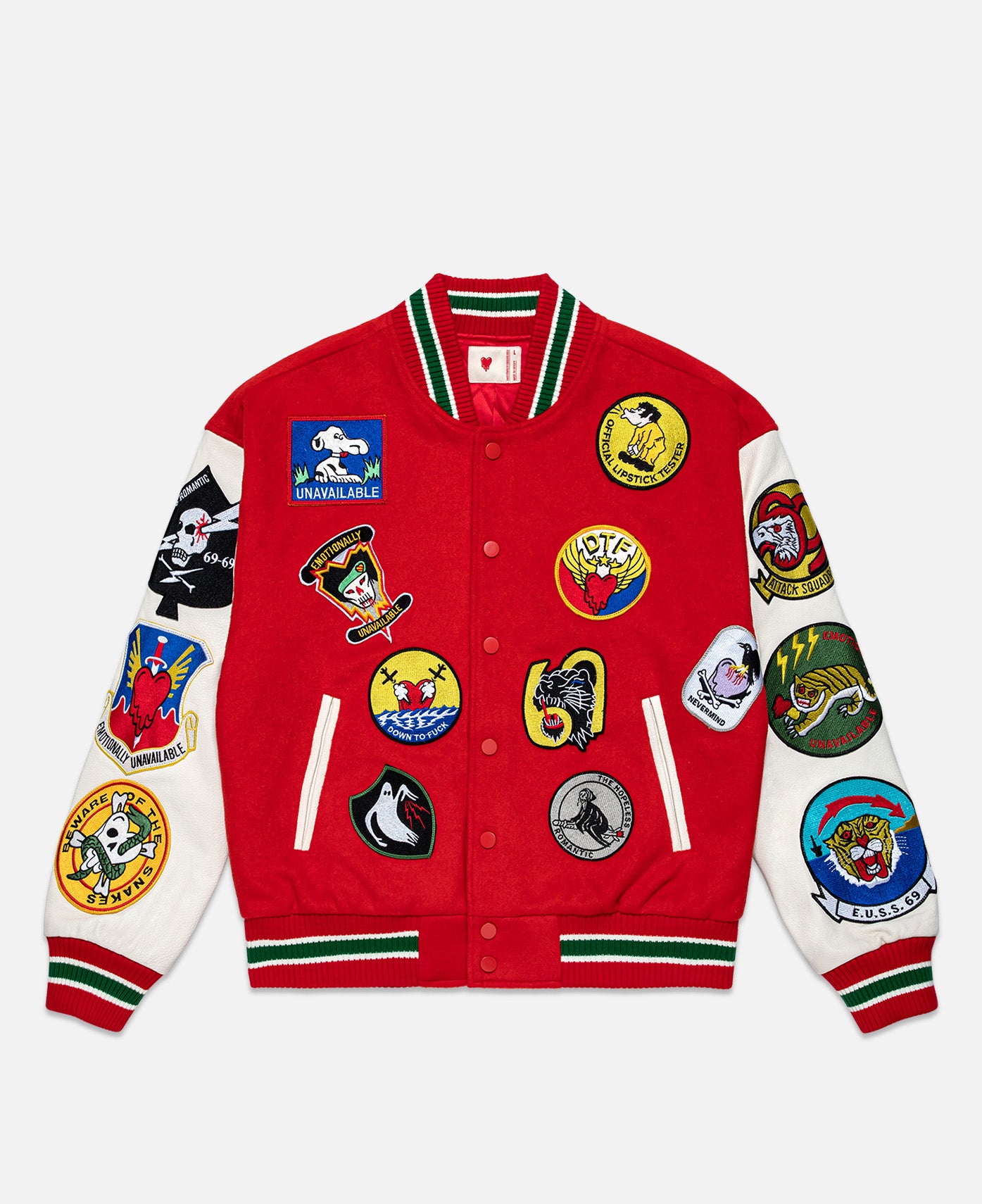 EU Patches Varsity Jacket (Red)