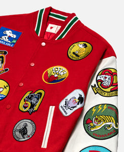 EU Patches Varsity Jacket (Red)