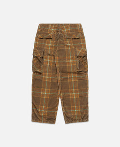 Unisex Corduroy Printed Cargo Pants (Brown)