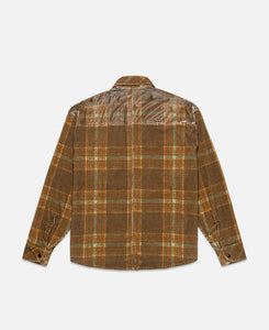 Unisex Corduroy Printed Overshirt (Brown)