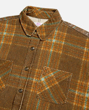 Unisex Corduroy Printed Overshirt (Brown)