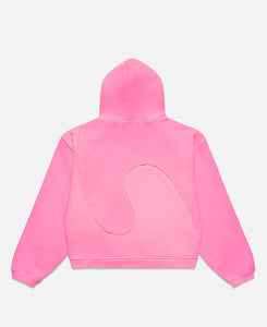Unisex Swirl Fleece Hoodie (Pink)
