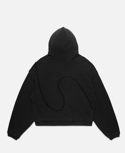 Unisex Swirl Premium Fleece Hoodie (Black)