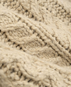 Cable Knit Hoodie (Beige)