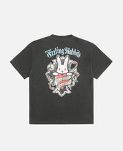 Cross Rabbits Tattoos Garment Dye T-Shirt (Black)