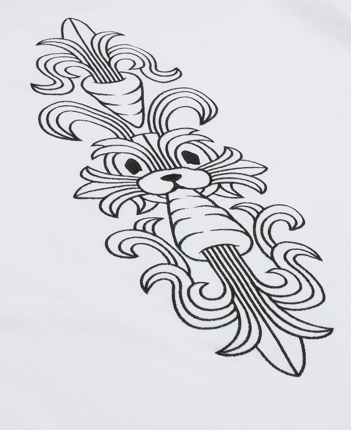 Embroidery Carrot Rabbit T-Shirt (White)