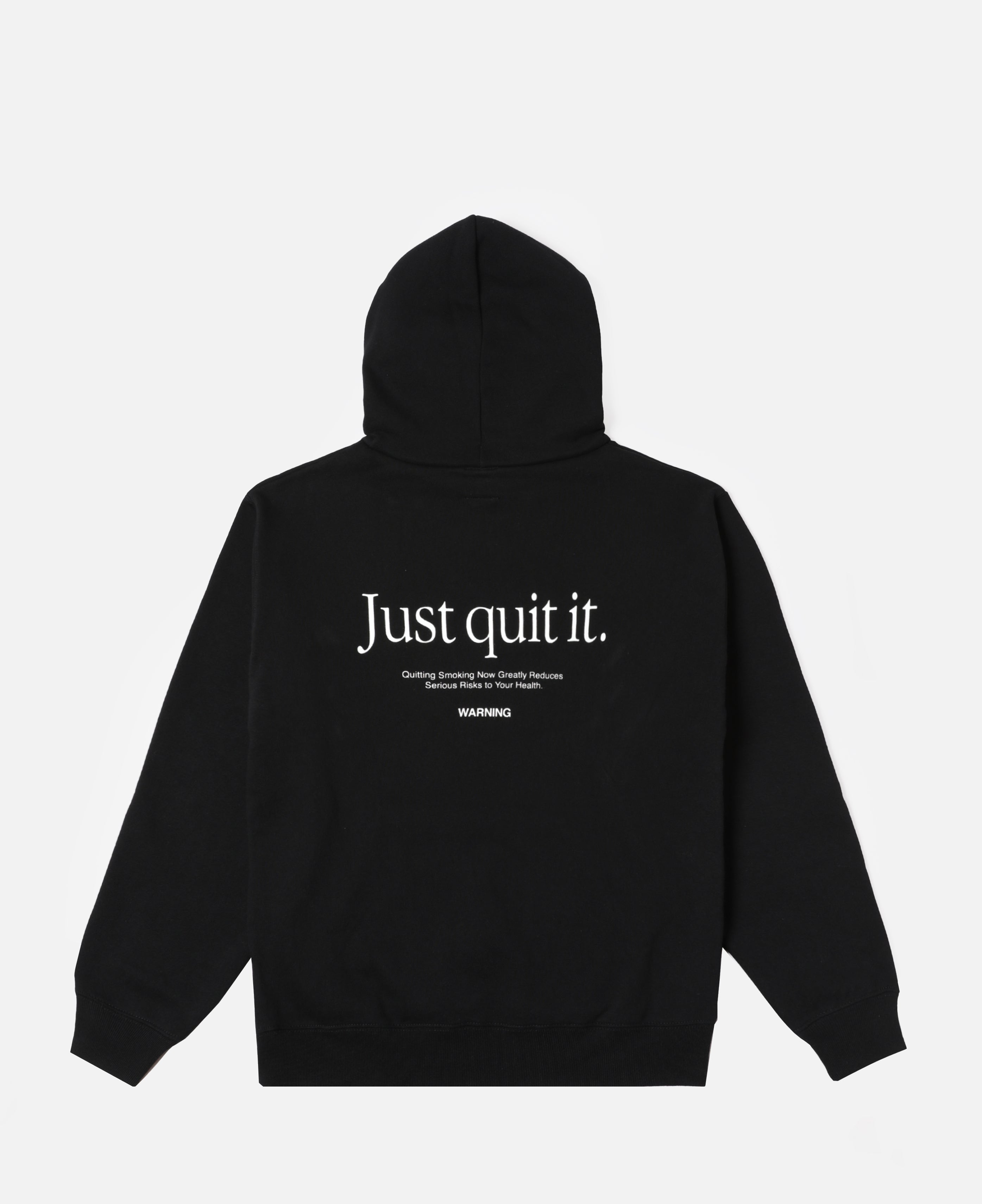 Embroidery Just Quit It. Hoodie (Black)