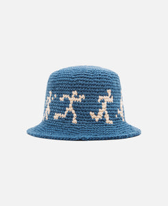 Running Guys Crochet Hat (Blue)