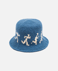 Running Guys Crochet Hat (Blue)