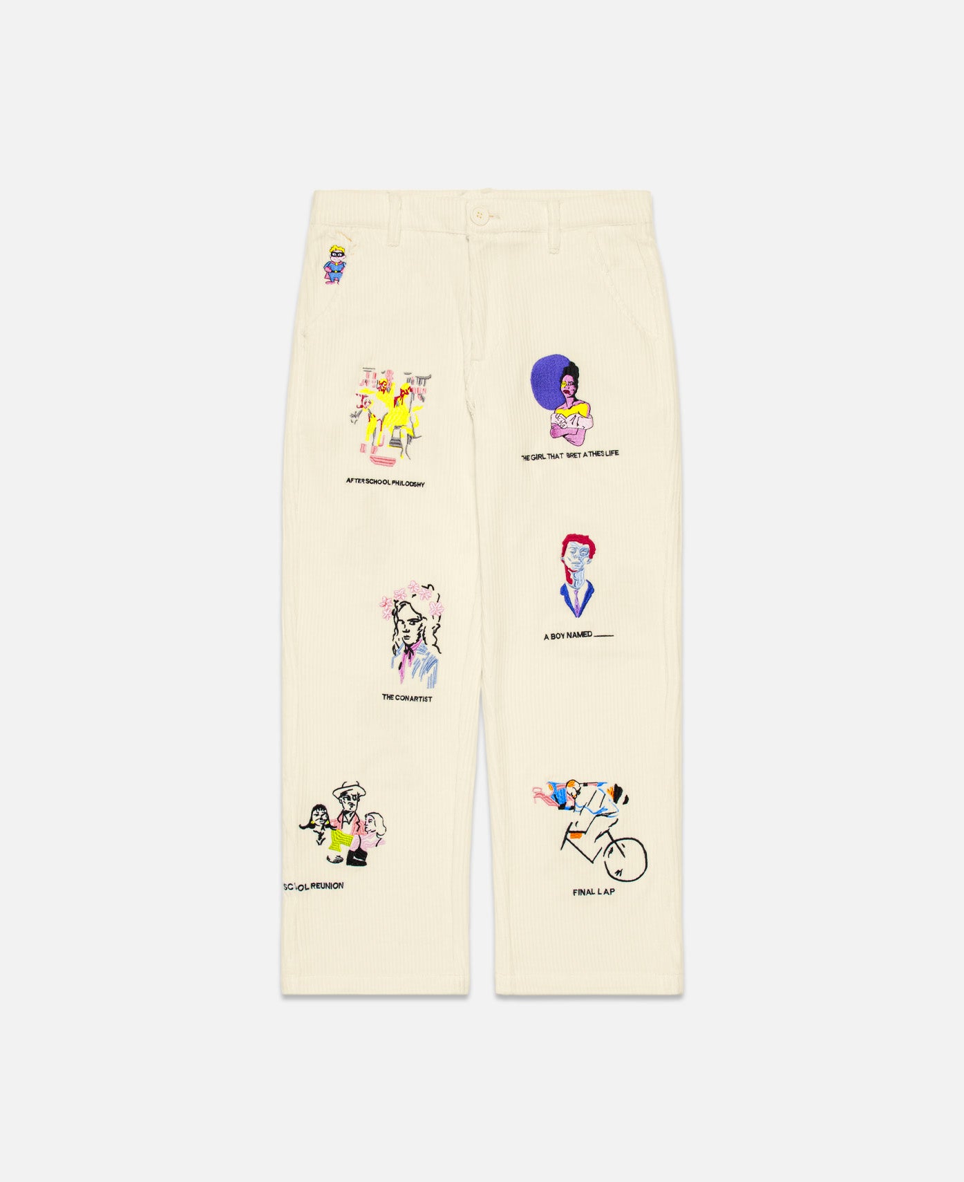 KidSuper Museum Embroidered Cordpants (Cream)