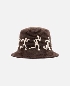 Running Guys Crochet Hat (Brown)