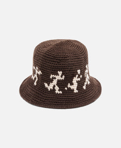 Running Guys Crochet Hat (Brown)