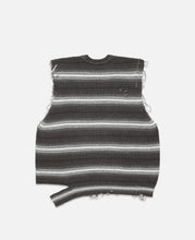 Bleached Striped Sweater Vest (Grey)