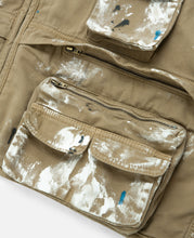 Paint Splattered Cargo Vest (Beige)