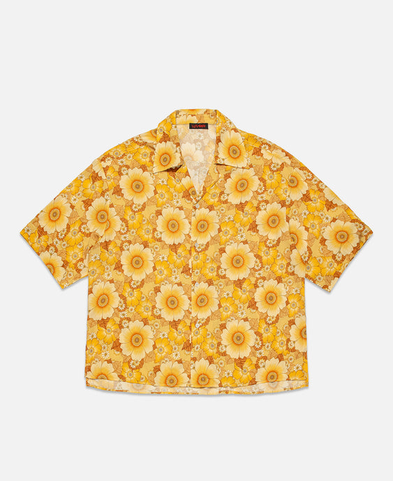 Unisex Printed Boxy Shirt (Yellow)