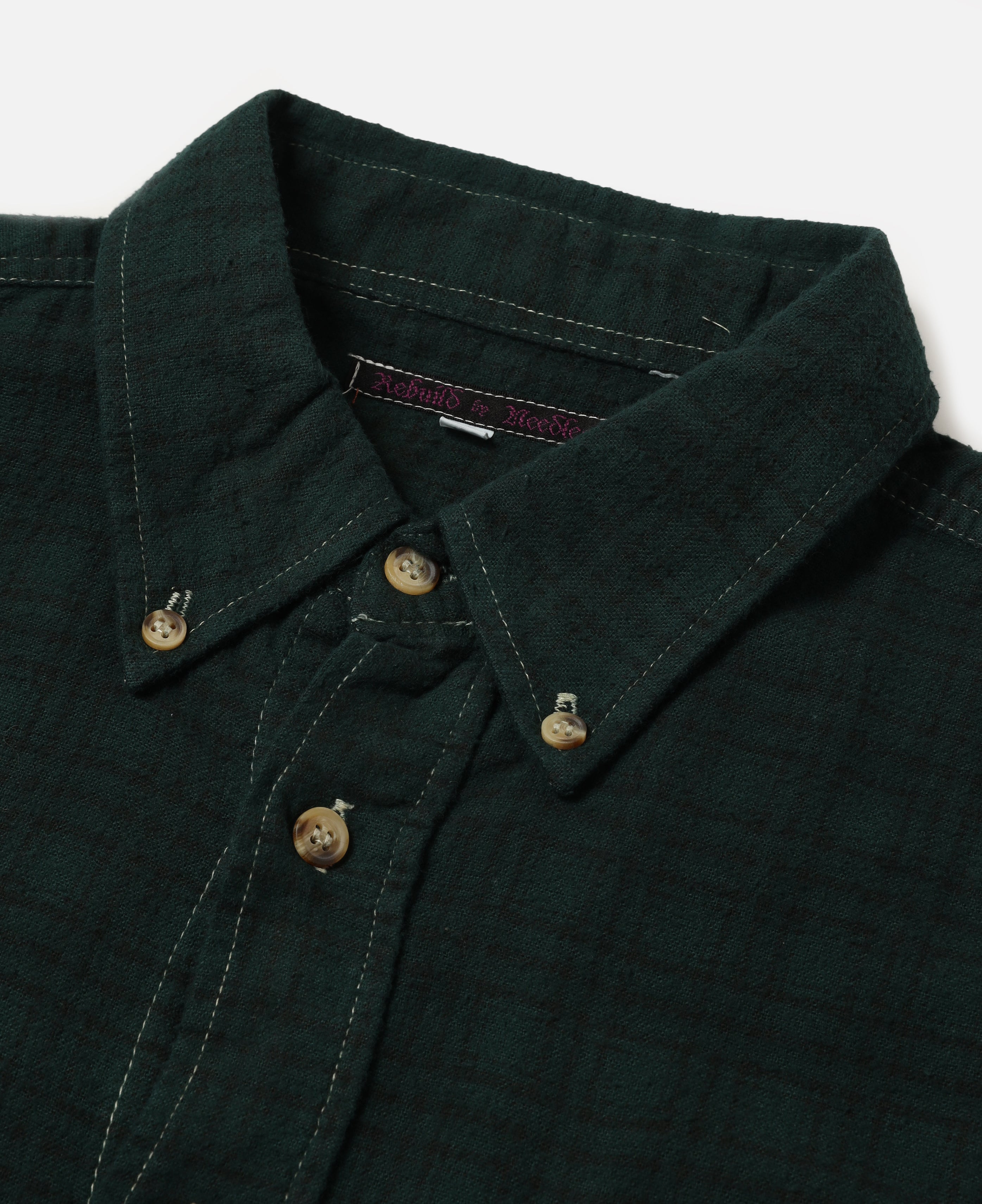 Flannel Shirt - 7 Cuts Shirt/Over Dye (Green)