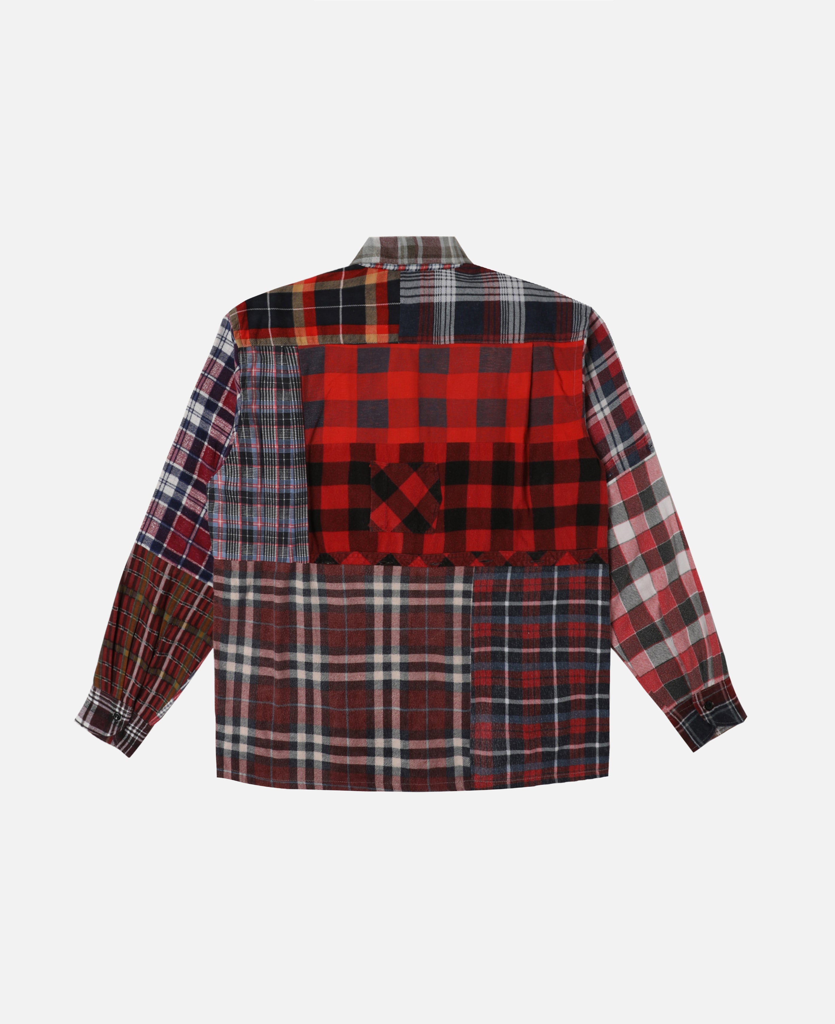 Flannel Shirt - Straight Hem Shirt (Multi) (Size S)