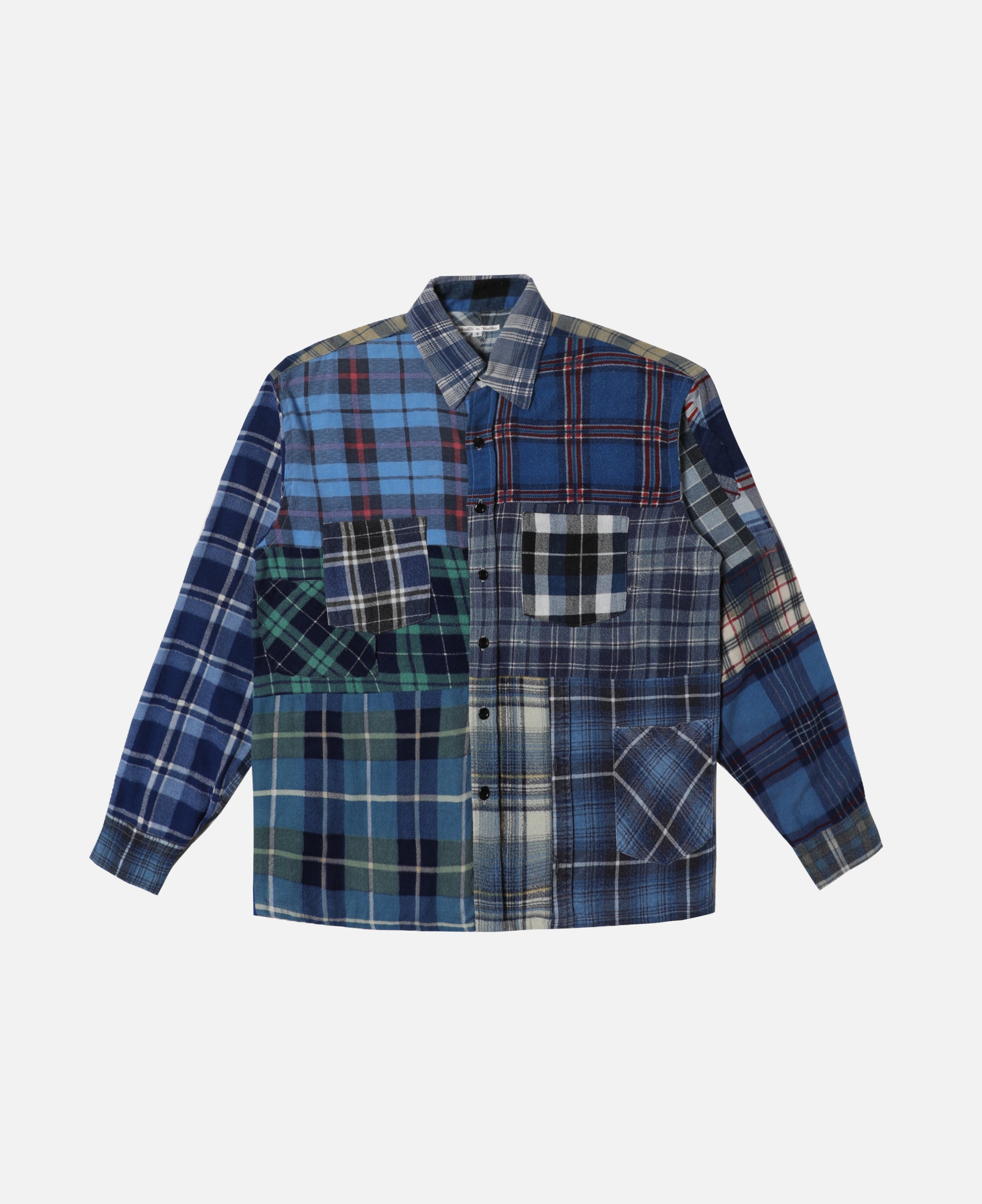 Flannel Shirt - Straight Hem Shirt (Multi) (Size S)