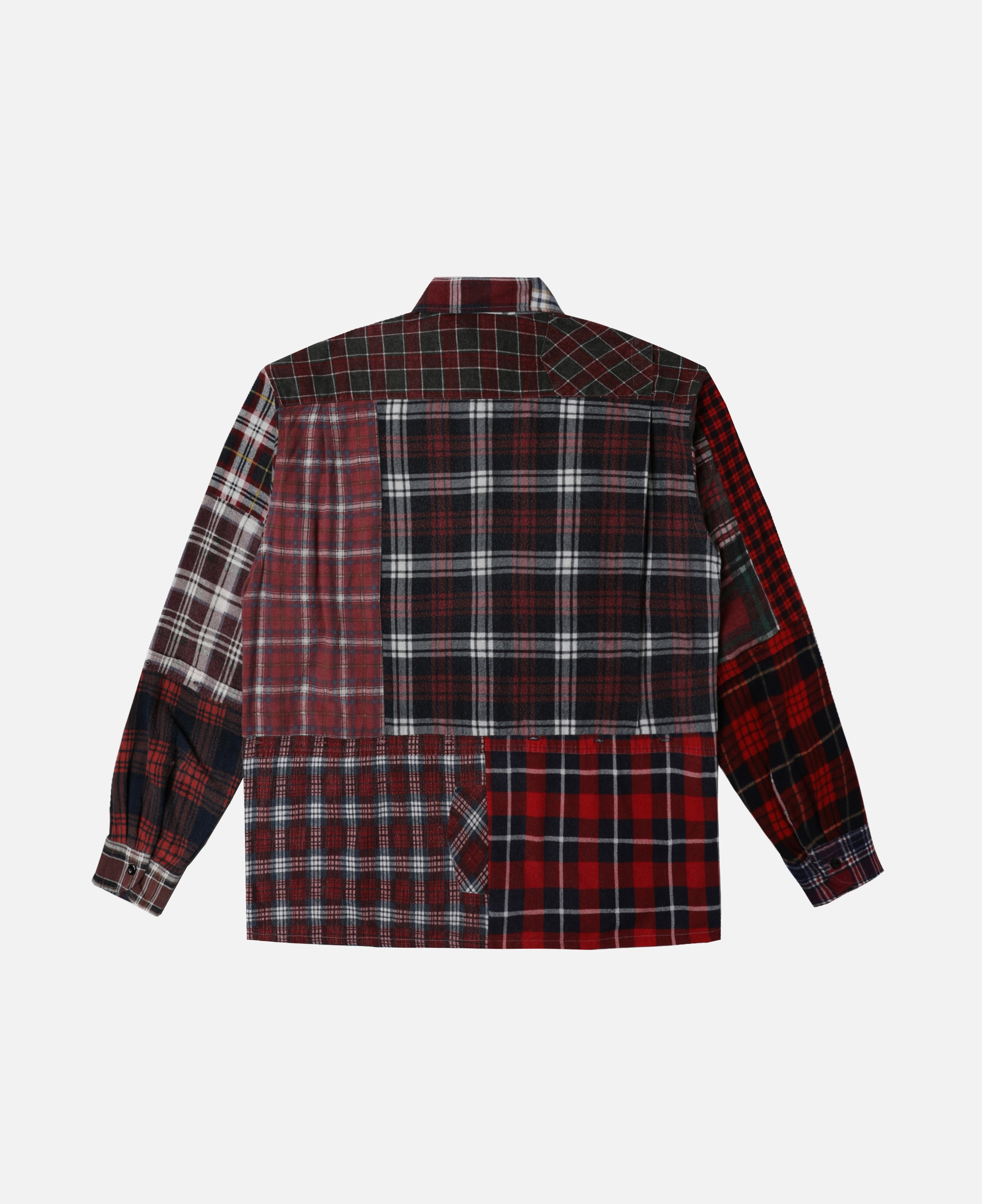 Flannel Shirt - Straight Hem Shirt (Multi) (Size XL)