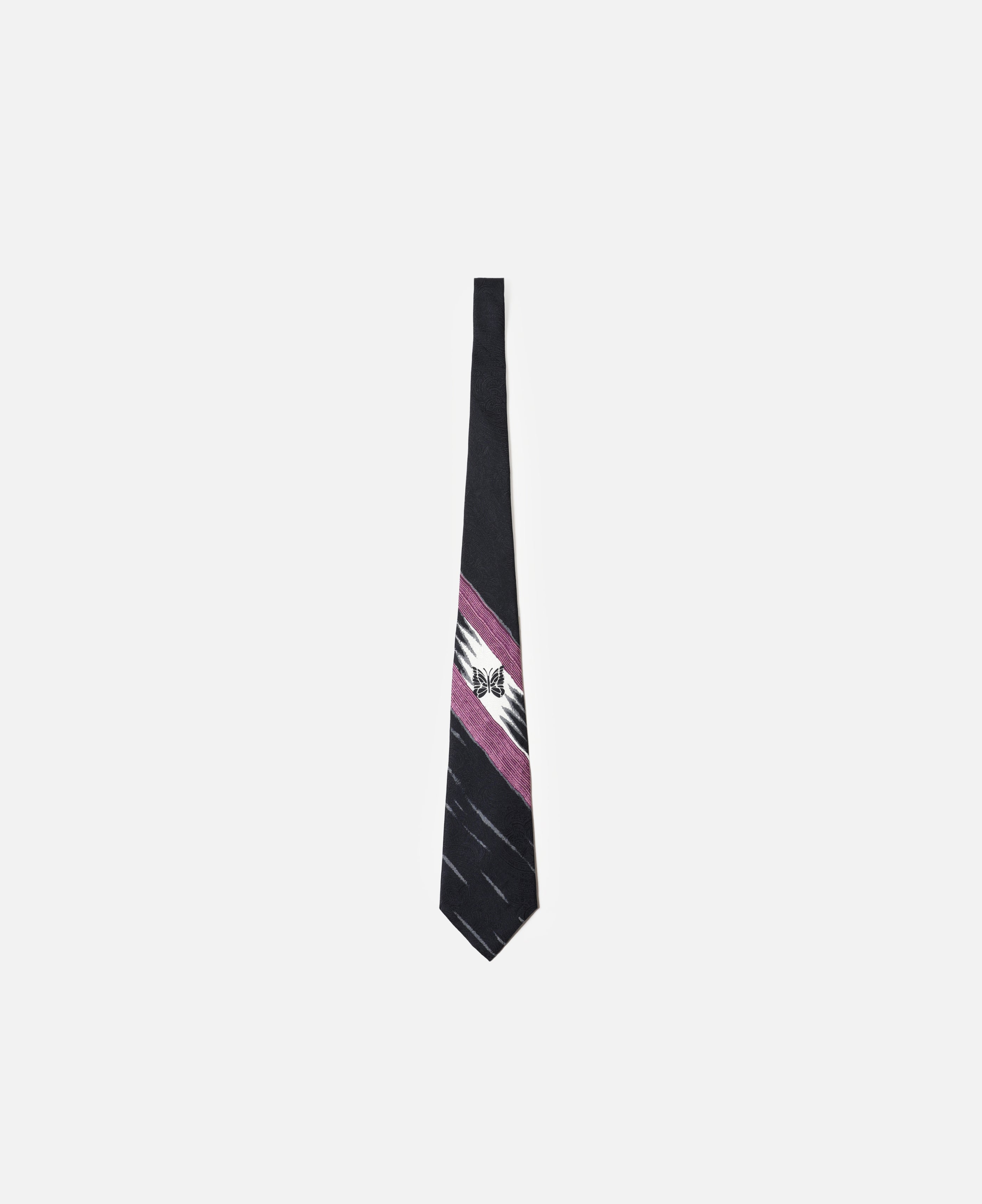 Neck Tie - Silk Paisley Satin (Black)