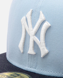 Summer New York Yankees Cooperstown Navy Visor Soft Blue 59Fifty Cap (Blue)