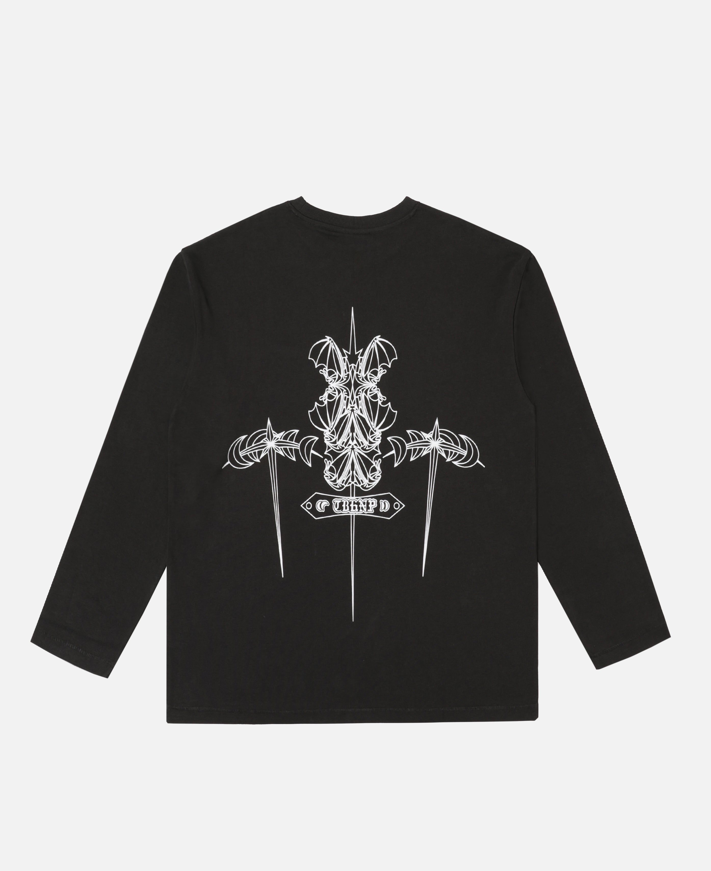 Luminous Dawn Flocked Long Sleeve T-Shirt (Charcoal)
