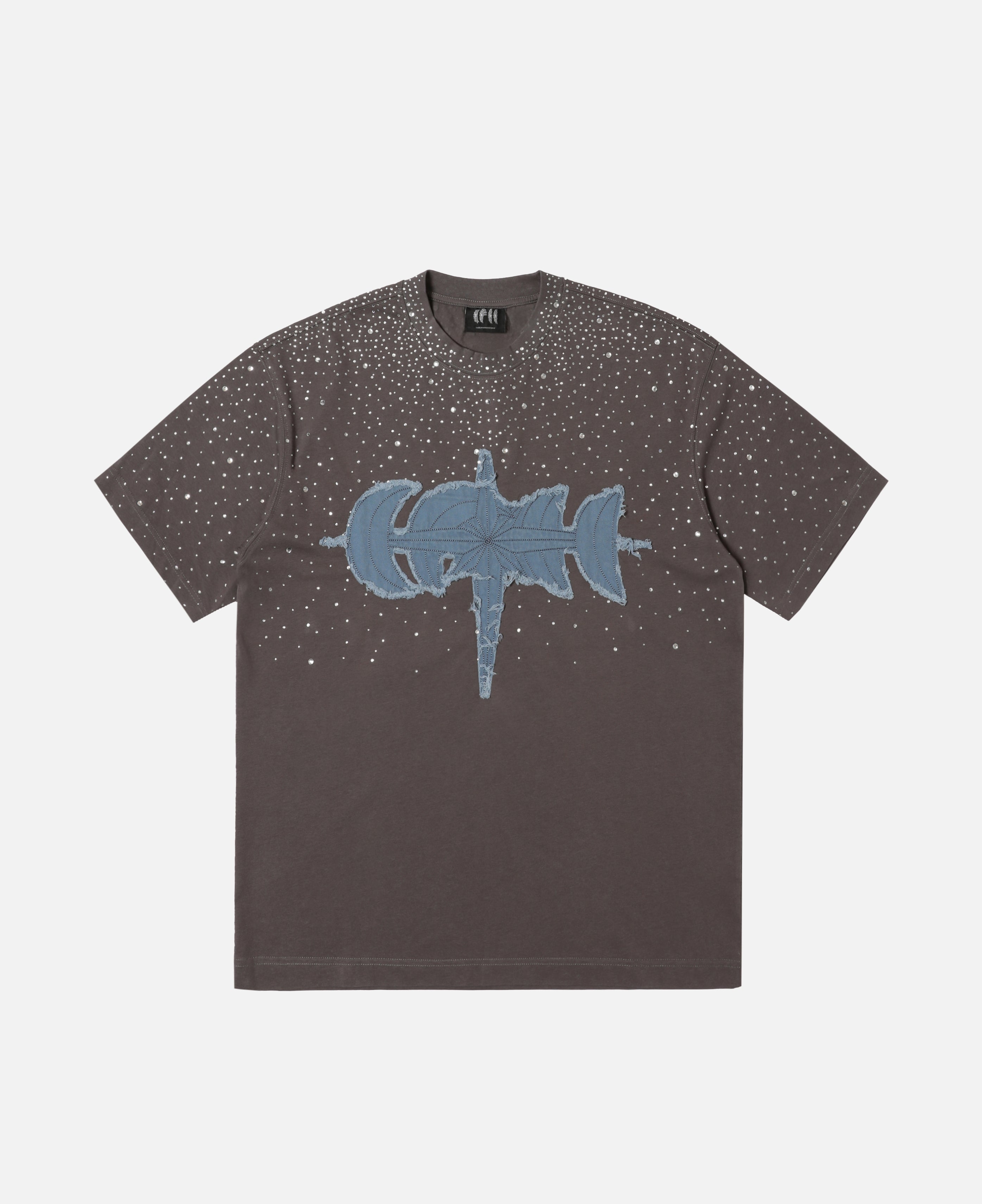 Luminous Dawn Rhinestone T-Shirt (Grey)