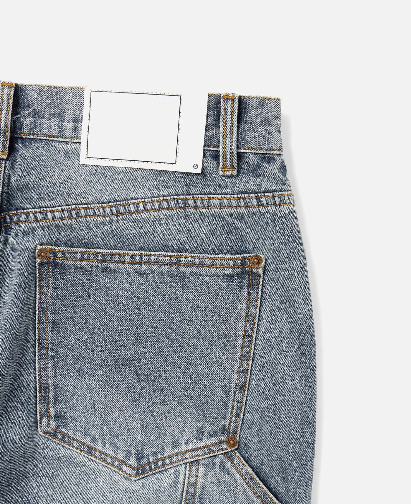 Denim Double Knee Pants (Blue)