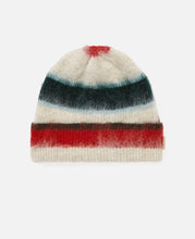 Striped Mohair Beanie (Beige)