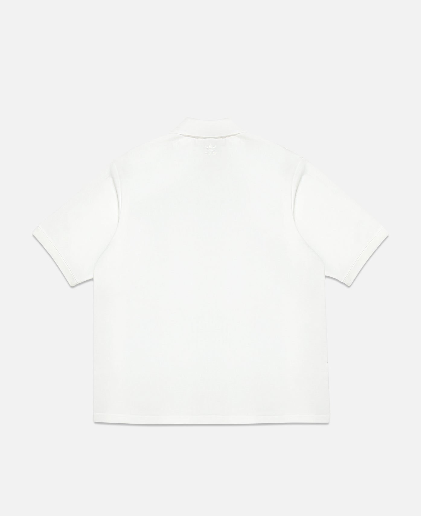Trefoil Logo Play Football Graphic Short Sleeve Polo Shirt (White)