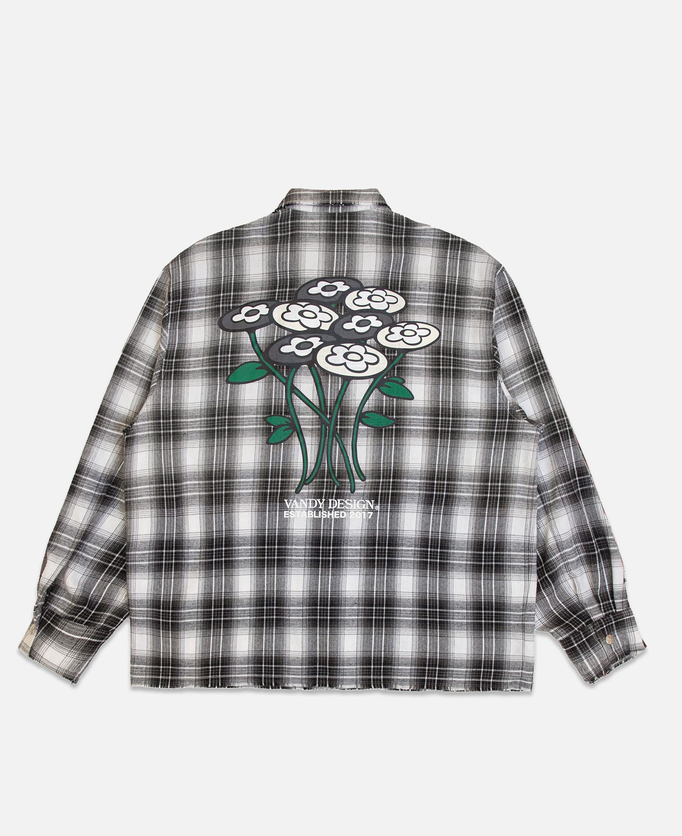 Flower Flannel Shirt (Grey)