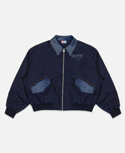 Nylon Bomber Jacket (Navy)