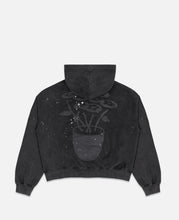 Washed Paint Splash Flower Hoodie (Black)