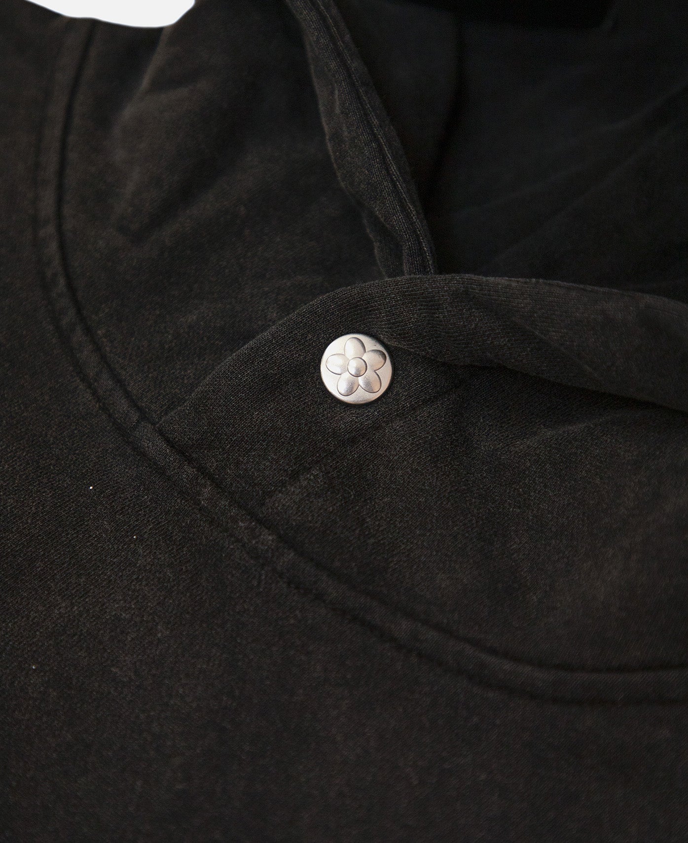 Washed Paint Splash Flower Hoodie (Black)