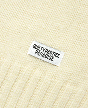 Intarsia Crew Neck Sweater (White)