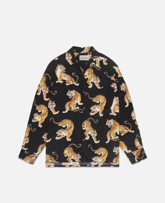 Tim Lehi / Hawaiian Shirt L/S (Type-3) (Black)