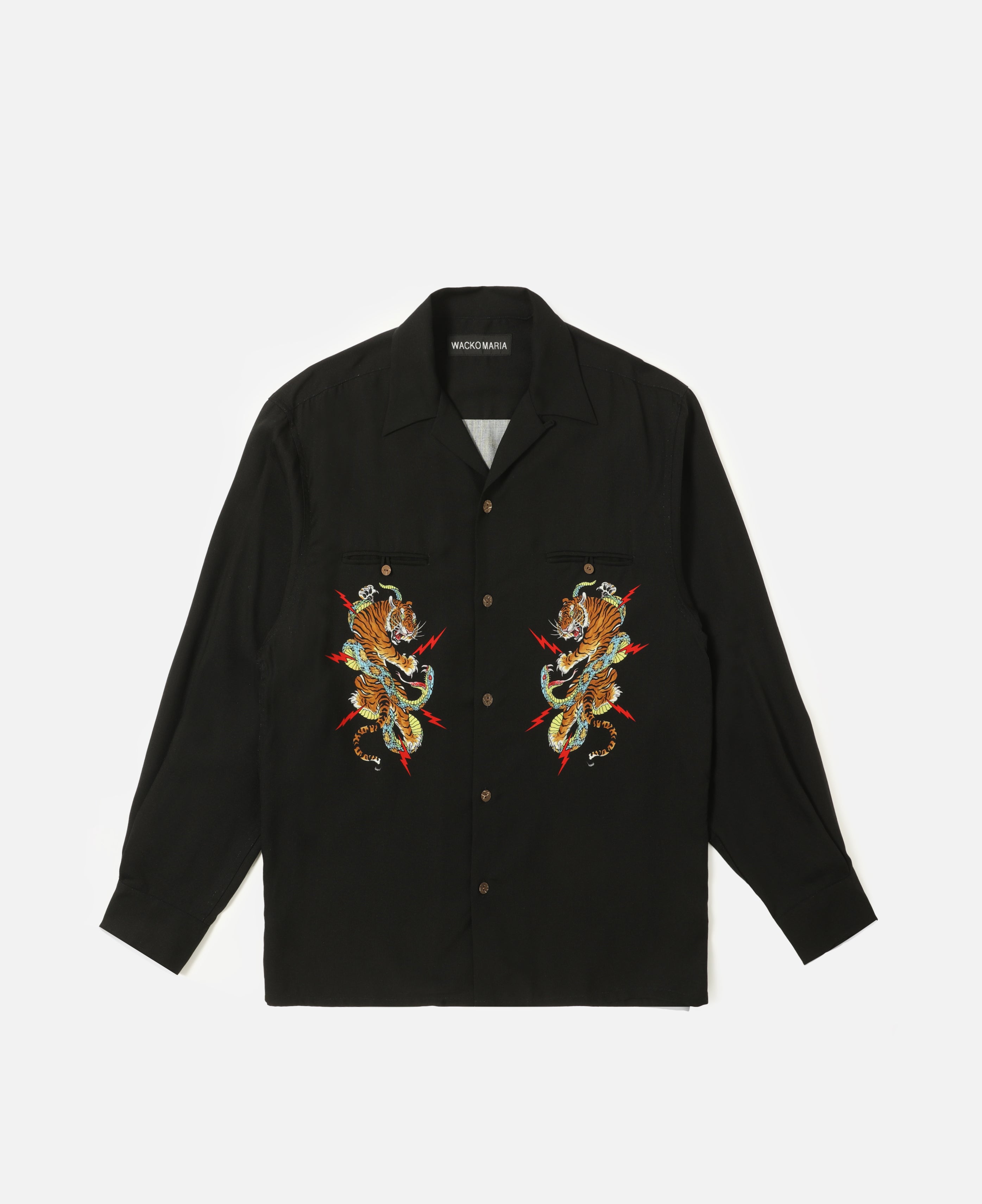 Wacko Maria X Tim Lehi Hawaiian Long-Sleeve Shirt (Black)