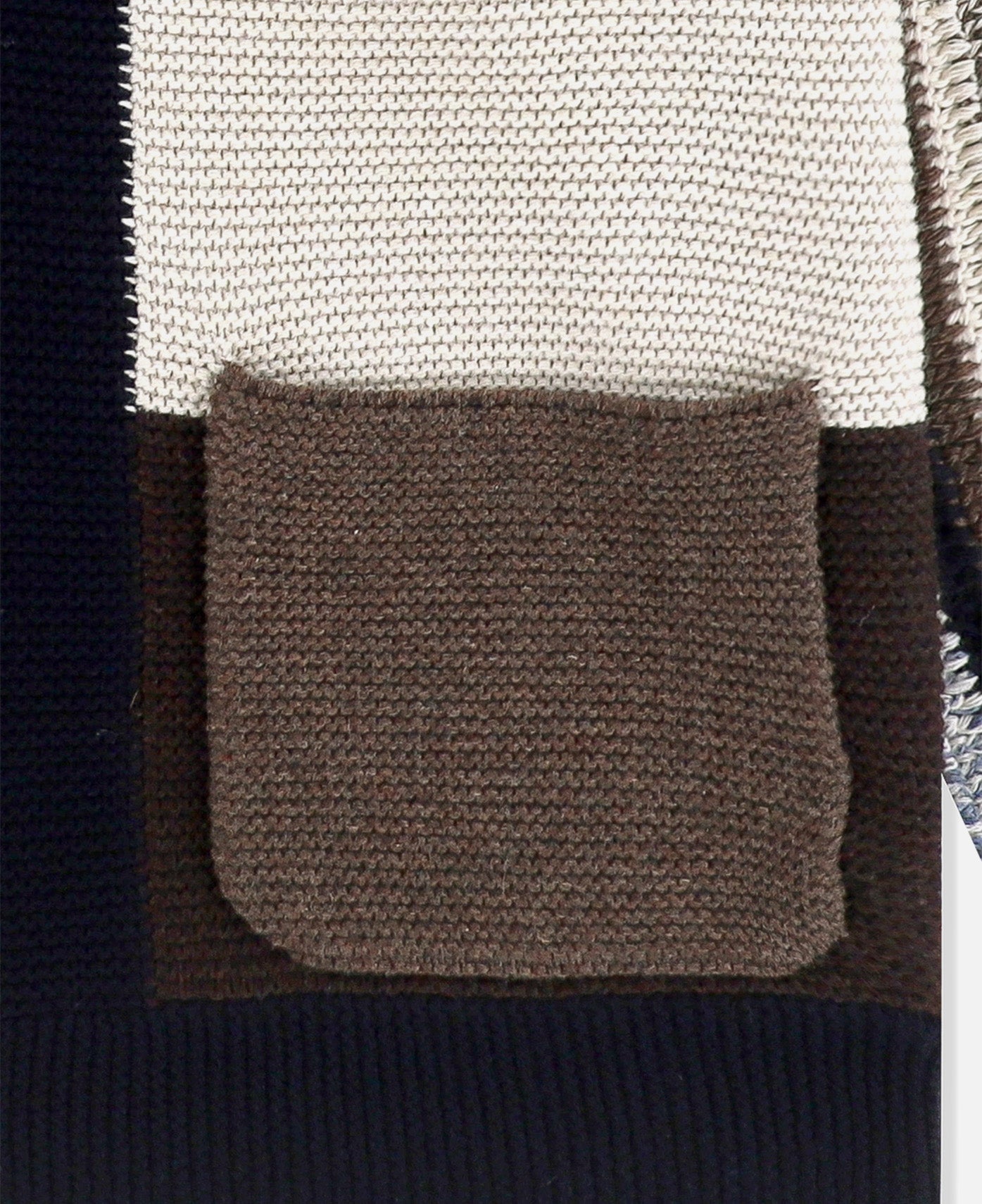 Color Block Croche Knit Zip Up (Multi)