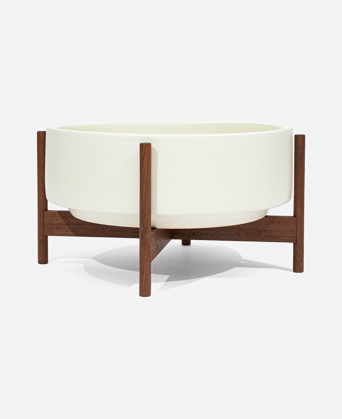 Case Study® Raised Low Pan With Wood Stand (White)