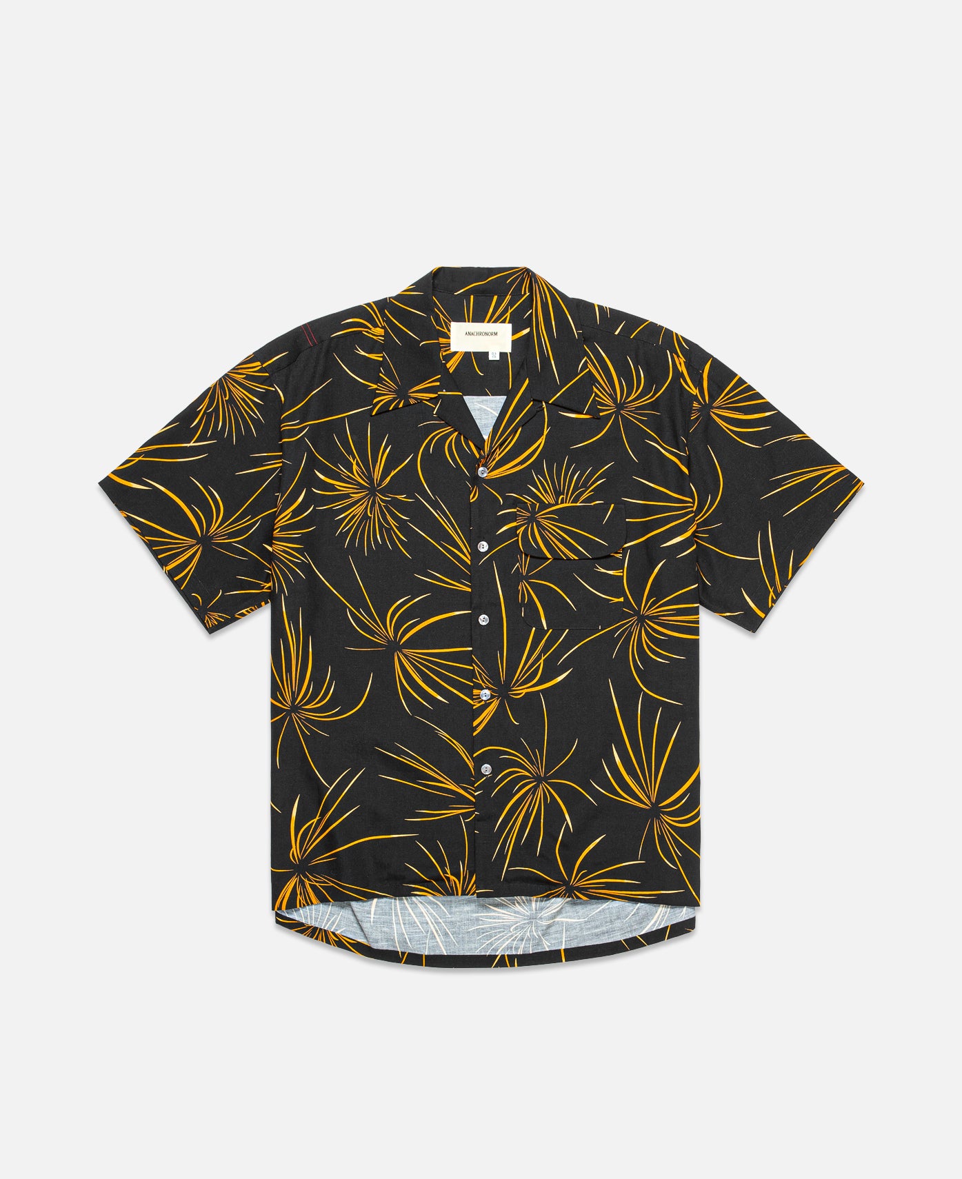 Fireworks S/S Tuck Open Collar Shirt (Black)