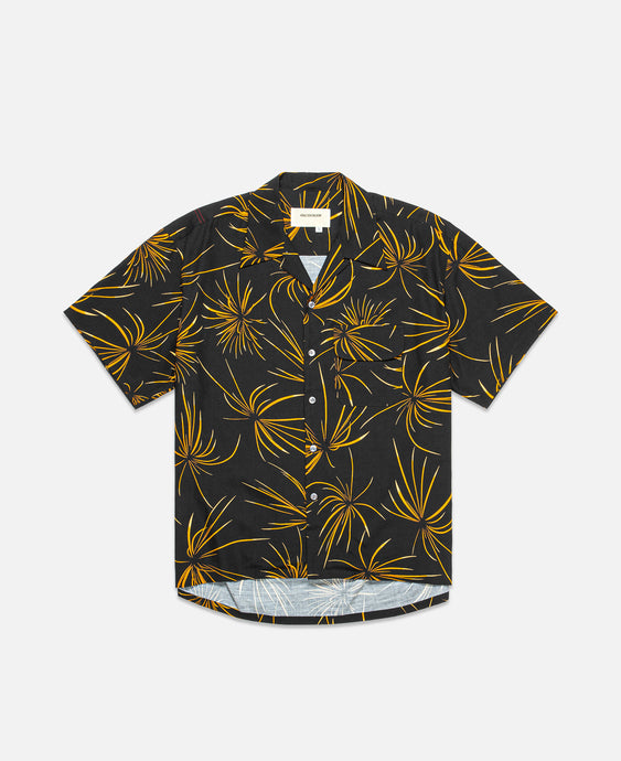 Fireworks S/S Tuck Open Collar Shirt (Black)