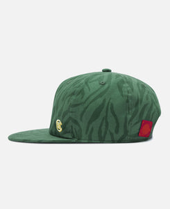 Tiger Stripe Leather Strap Cap (Green)