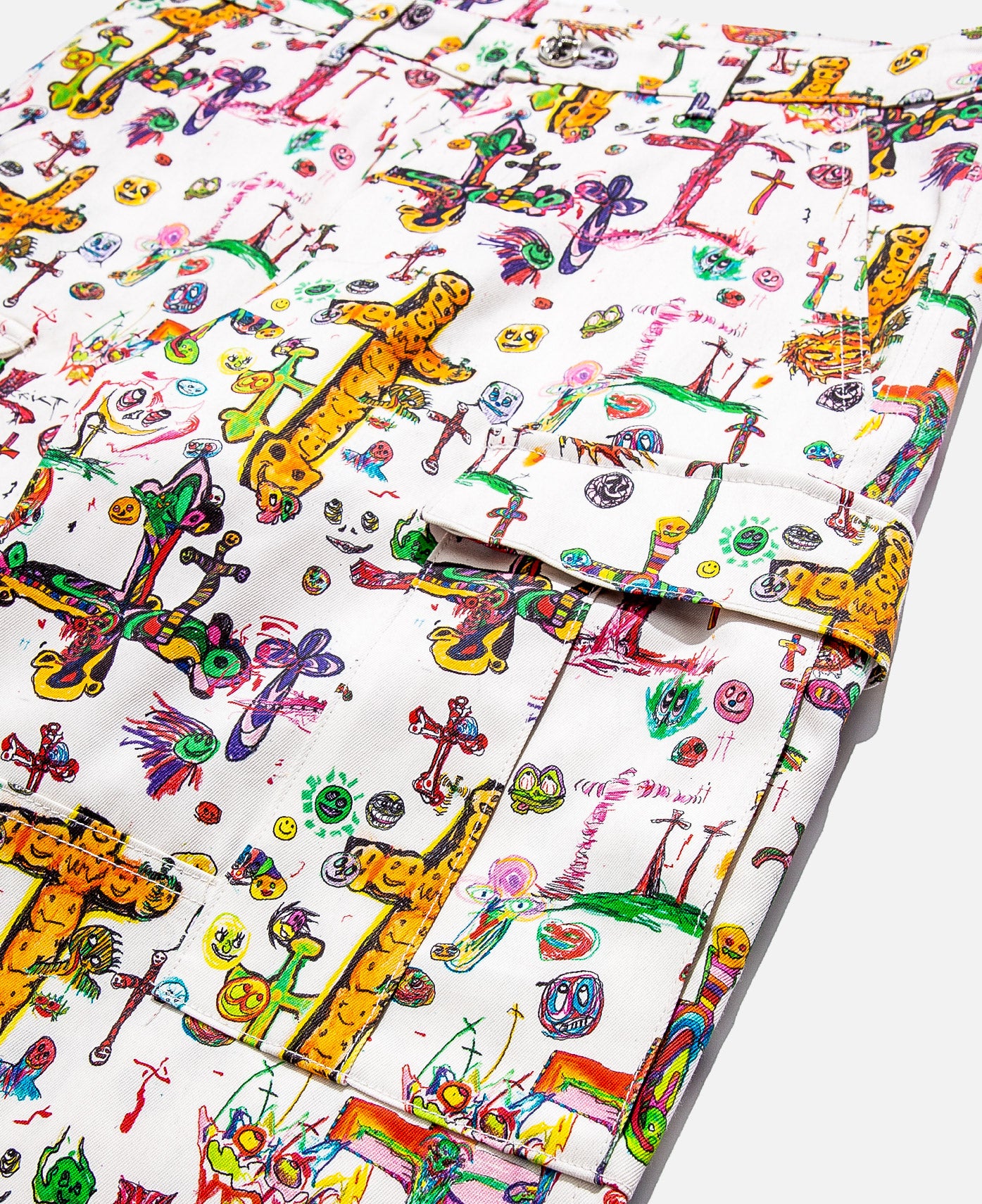 Oaf All-Over Print Cargo Trouser (White)