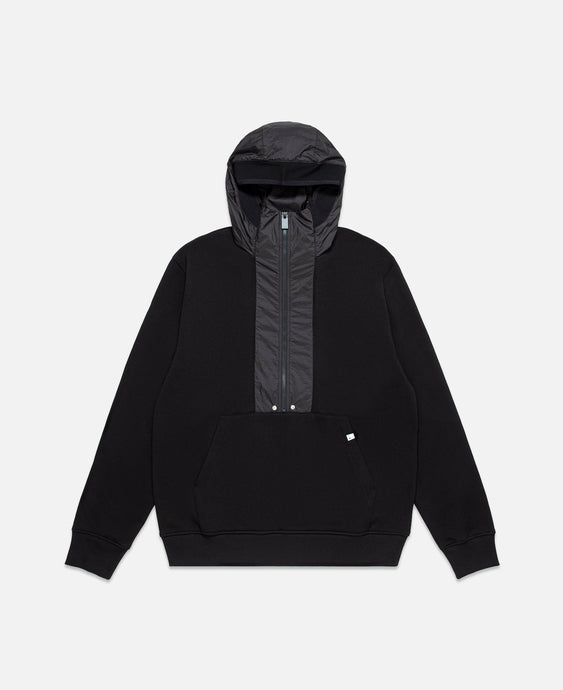 Mixed Zip Hoodie (Black)