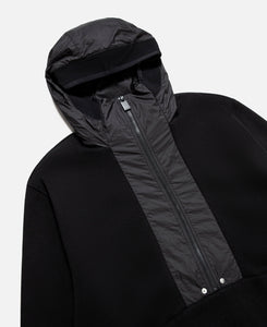Mixed Zip Hoodie (Black)