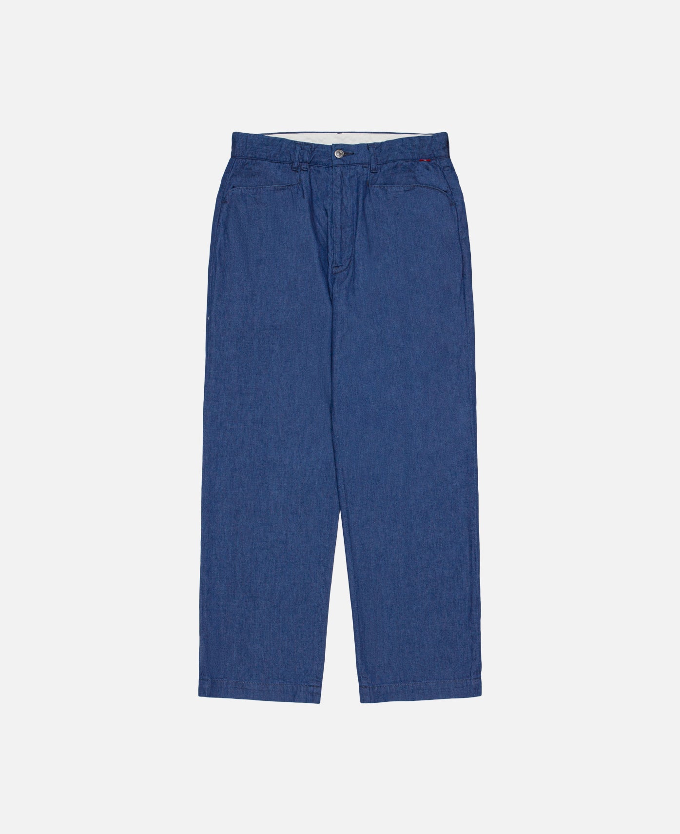 L Pocket Denim Straight Pants (Blue)